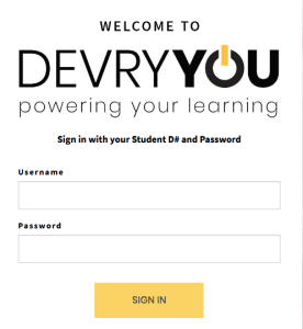 DeVry Student Portal Login